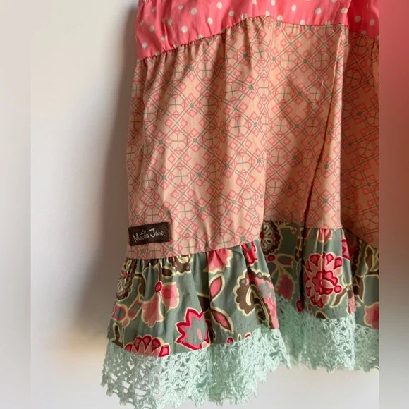 Matilda Jane Cooling Off Tunic Shirt Girls 6T  Happy‎ and Free Eyelet Lace NEW - Picture 9 of 9